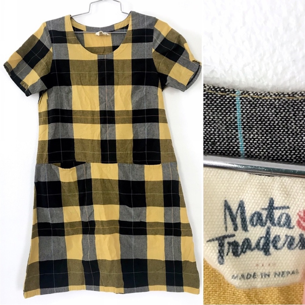 ✨💛 Modcloth Mata Traders Dress plaid fall - Picture 3 of 8